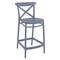 Luxury Commercial Living 37.75" Gray Solid X Accented Outdoor Patio Counter Stool